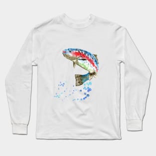 Jumping rainbow trout Long Sleeve T-Shirt